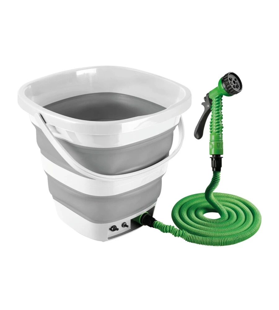 Secchio pieghevole con pompa a batteria ricaricabile Lampa "Aquarover" 15 litri - cod. 40729