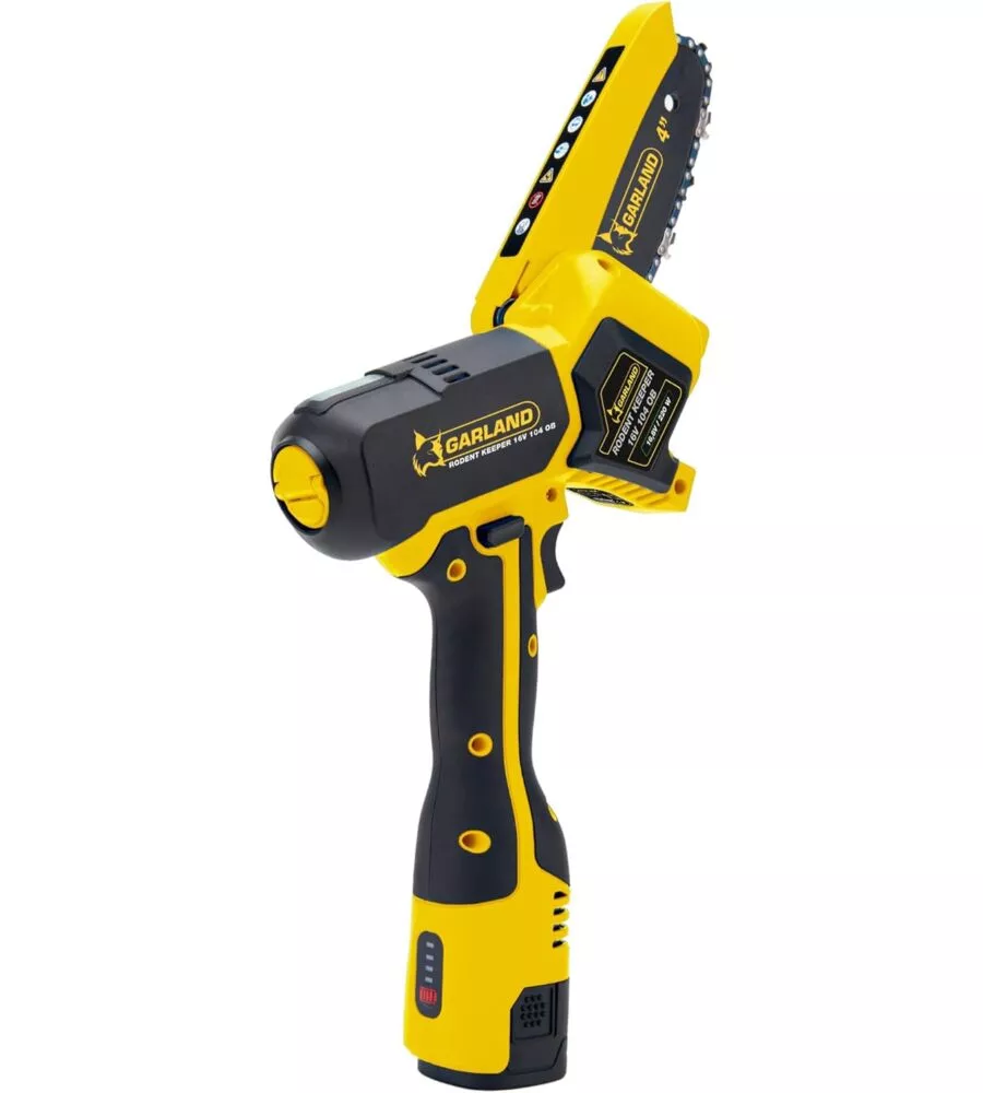 Potatore a catena a batteria Garland "Rodent Keeper" barra 10cm con 2 batterie 16V 2,5Ah