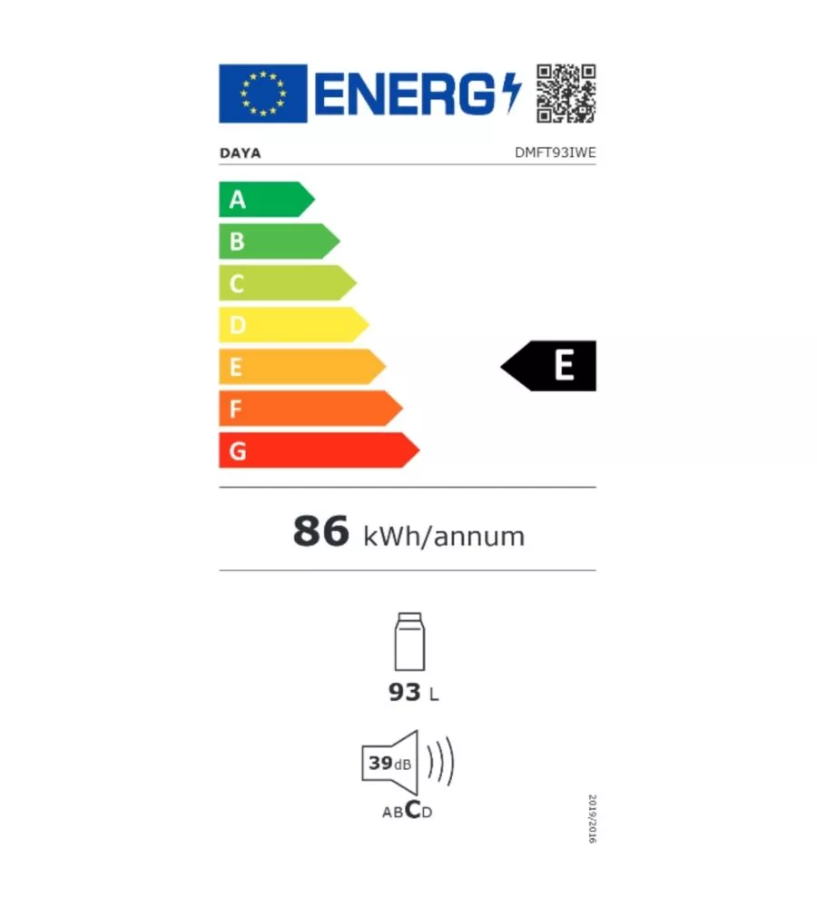 Frigorifero da tavolo Daya "DMFT93IWE" bianco 93 lt 47,2x45x86 cm classe energetica e