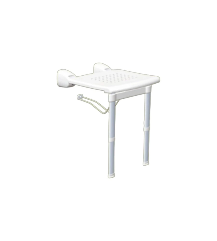 Sedile ribaltabile K Design da muro con gambe bianco 51x42x40\55 cm