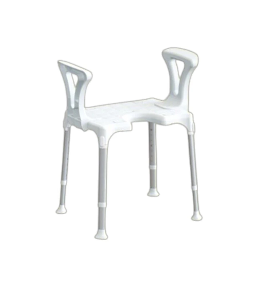 Sedile regolabile K Design da doccia con braccioli bianco 46x35x39\54 cm