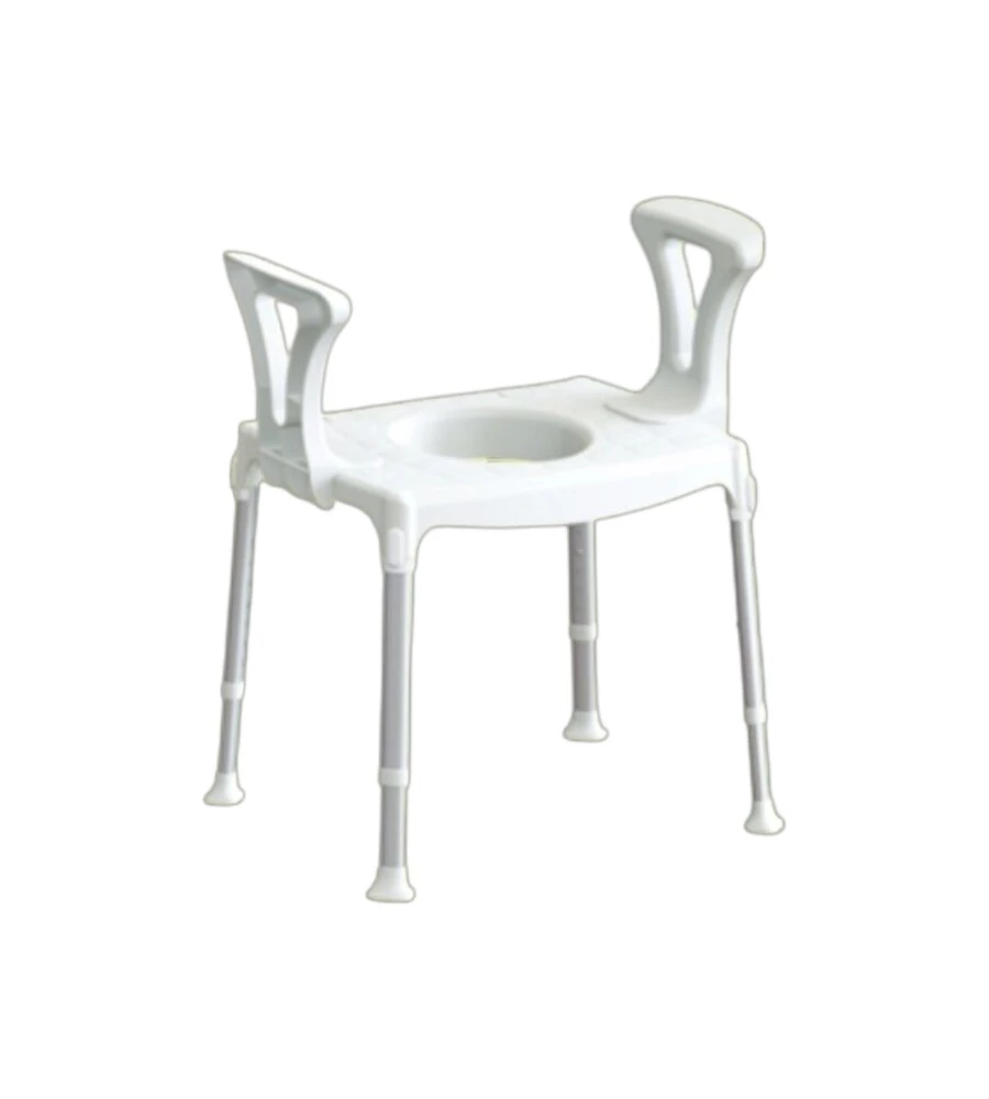 Sedia comoda K Design con braccioli bianco 51x40x39\54 cm
