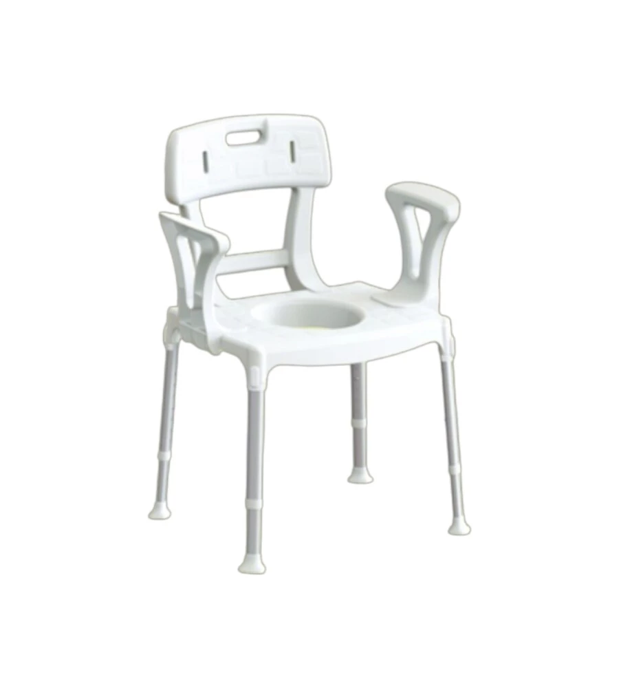 Sedia comoda K Design con braccioli e schienale bianco 51x40x39\54 cm
