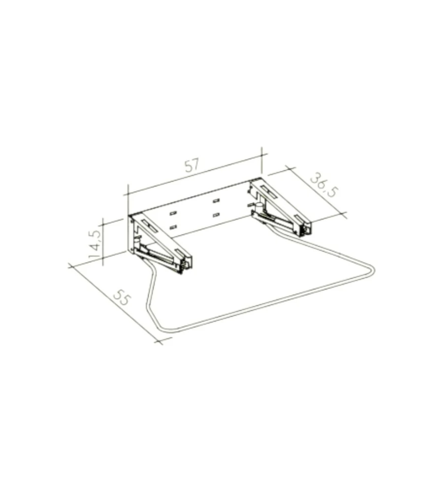Meccanismo K Design inclinazione a gas per lavabo ergonomico 57x36,5x14,5 cm