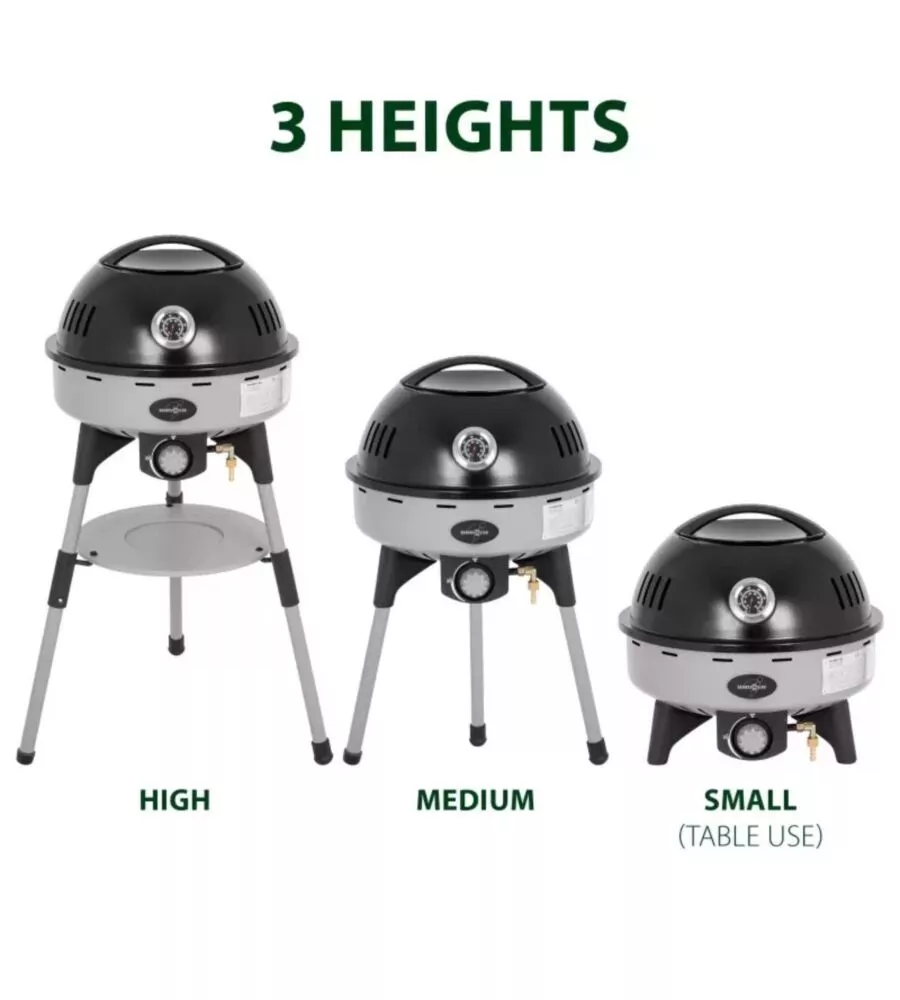 Barbecue a gas Brunner portatile "Devil BBQruiser HT" con griglia reversibile 62x59 cm