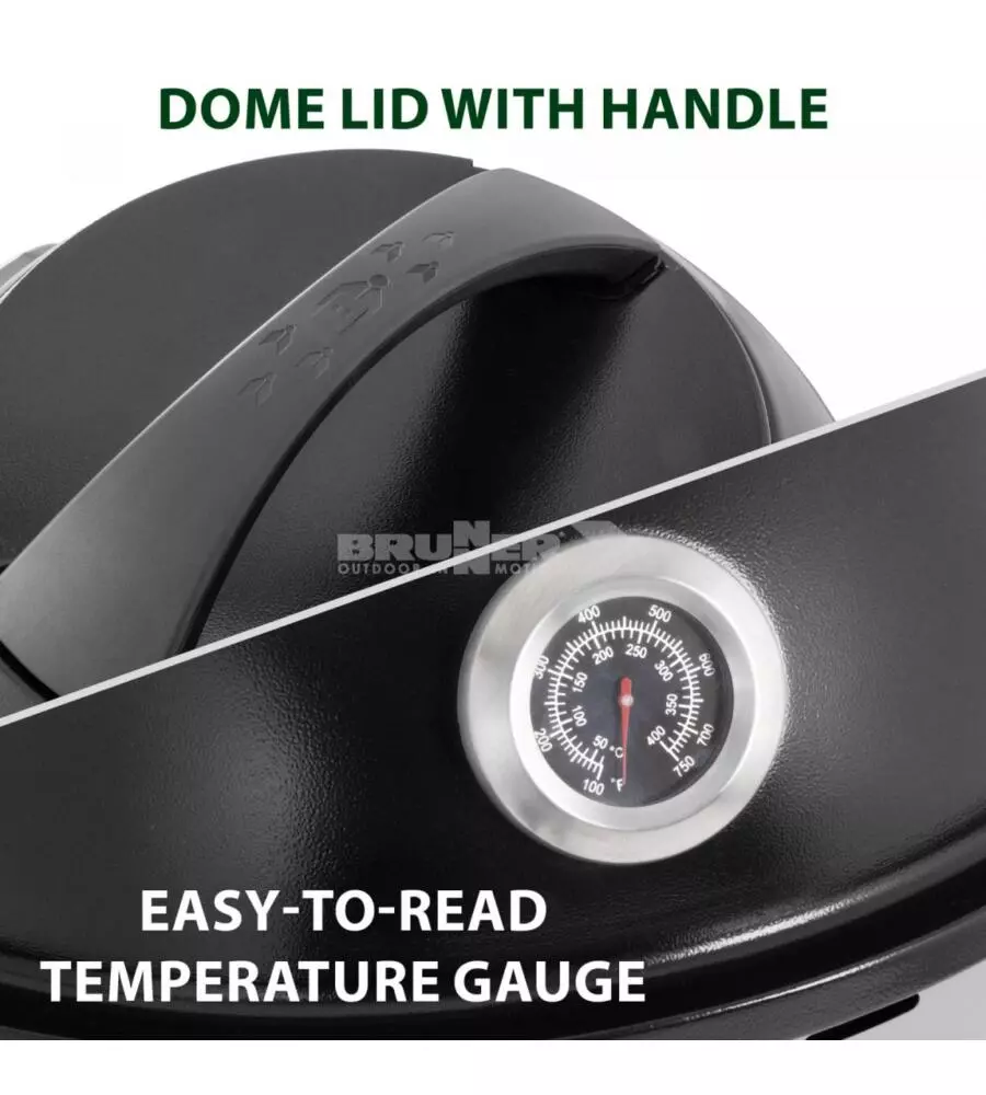 Barbecue a gas portatile Brunner "Devil BBQruiser HT reversible grid 30" con griglia reversibile 30 mbar 62x59 cm