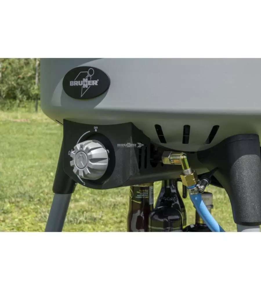 Barbecue a gas portatile Brunner "Devil BBQruiser HT reversible grid 50" con griglia reversibile 50 mbar 62x59 cm