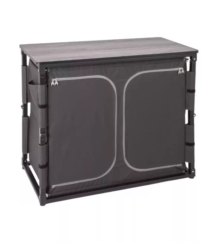 Cucina da campeggio pieghevole Brunner "Elutop Compack Dayli CT" nero 2 scomparti 100x49x82 cm
