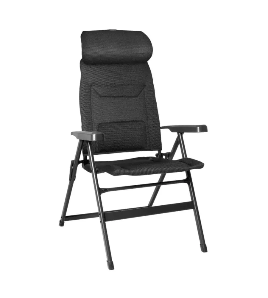 Sedia pieghevole da campeggio Brunner "Aravel Vitachic H2L M" nero 50x44x122 cm