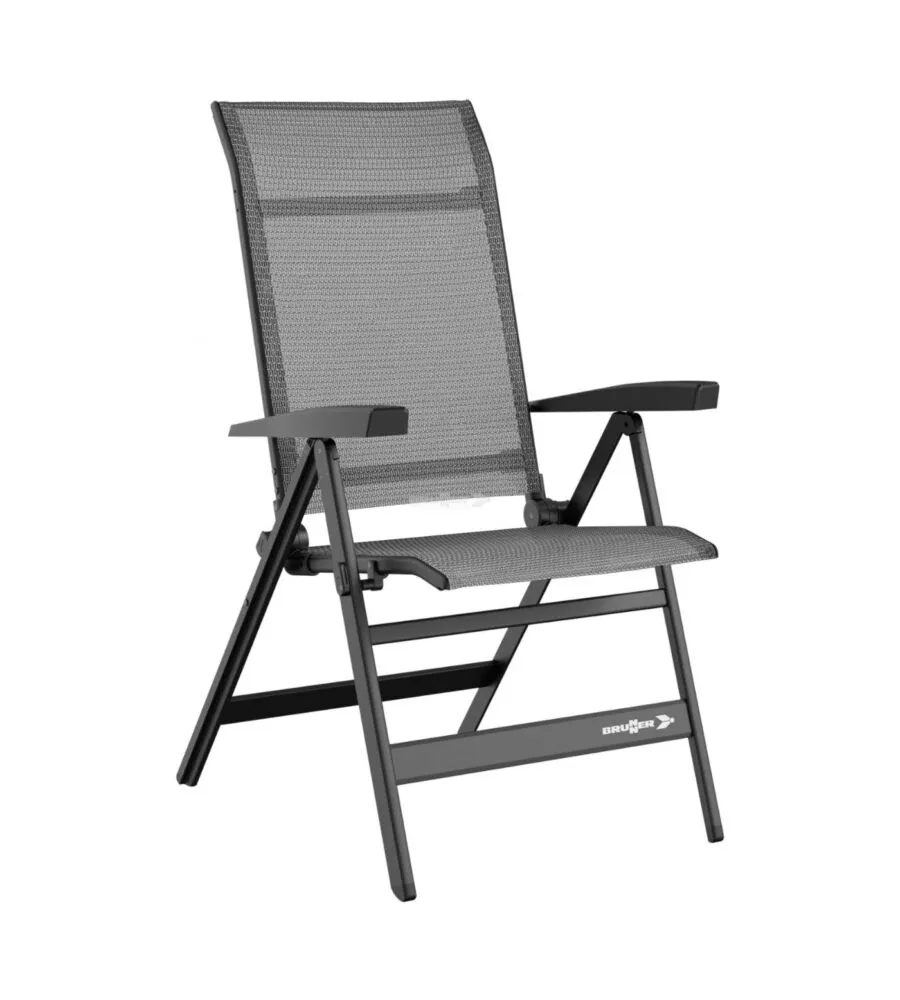 Sedia pieghevole da campeggio Brunner "Travelounger" grigio 48x43x117 cm