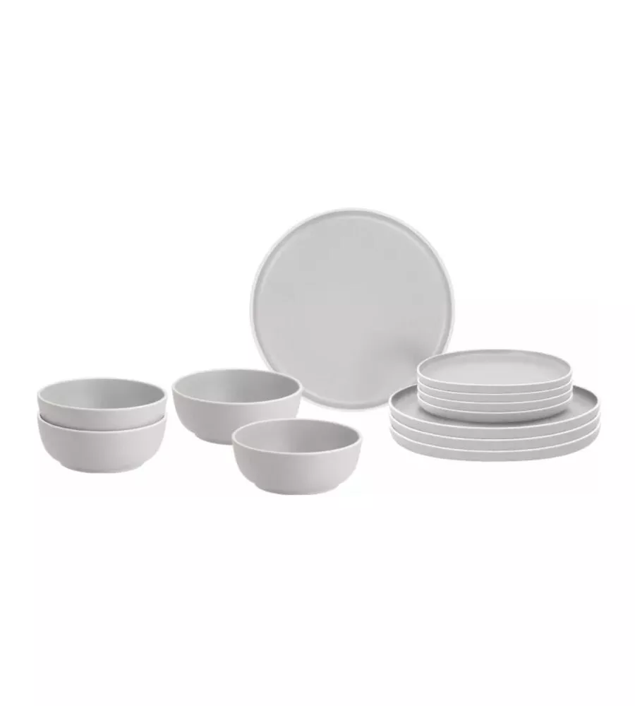 Set 12 stoviglie da campeggio Brunner 2Midday Dolomit" in melamina bianco