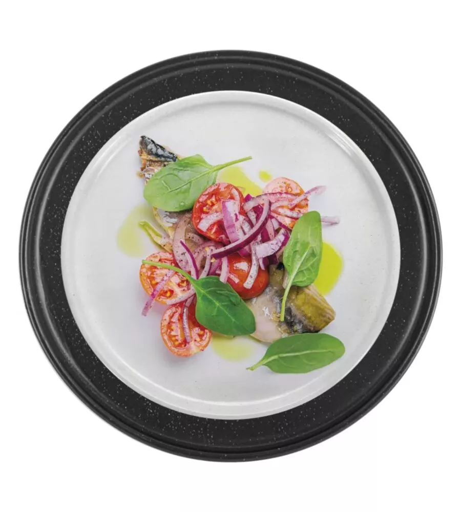 Set 12 stoviglie da campeggio Brunner "Midday Odette Double Black" in melamina nero