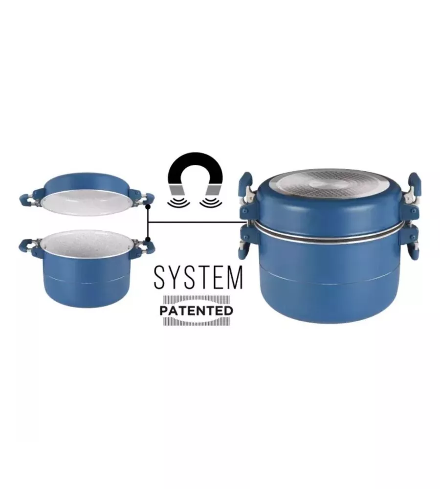 Set pentole da campeggio Brunner "Carezza Magnet" in alluminio blu 20 cm