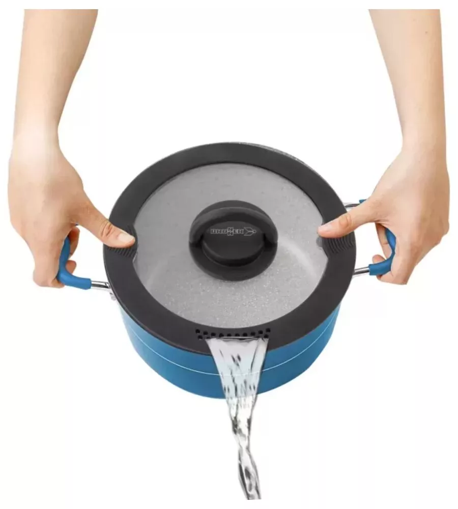 Set pentole da campeggio Brunner "Carezza Magnet" in alluminio blu 20 cm