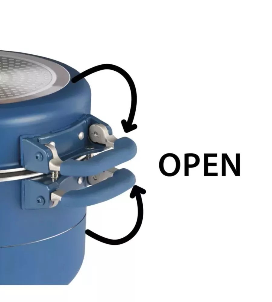 Set pentole da campeggio Brunner "Carezza Magnet" in alluminio blu 24 cm