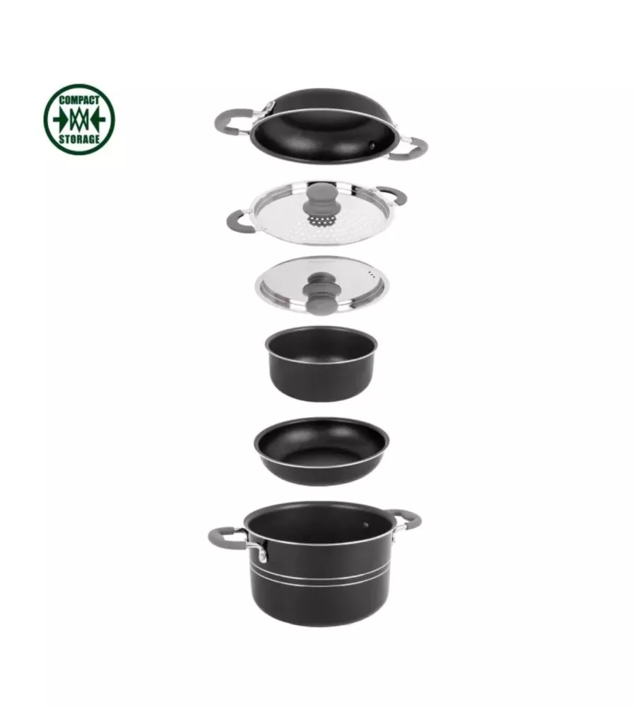 Set pentole da campeggio Brunner "Flavor 7+1" in alluminio 22 cm