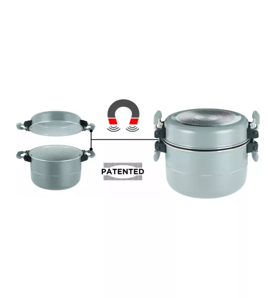 Set pentole da campeggio Brunner "Fusion 7+1" in alluminio 20 cm