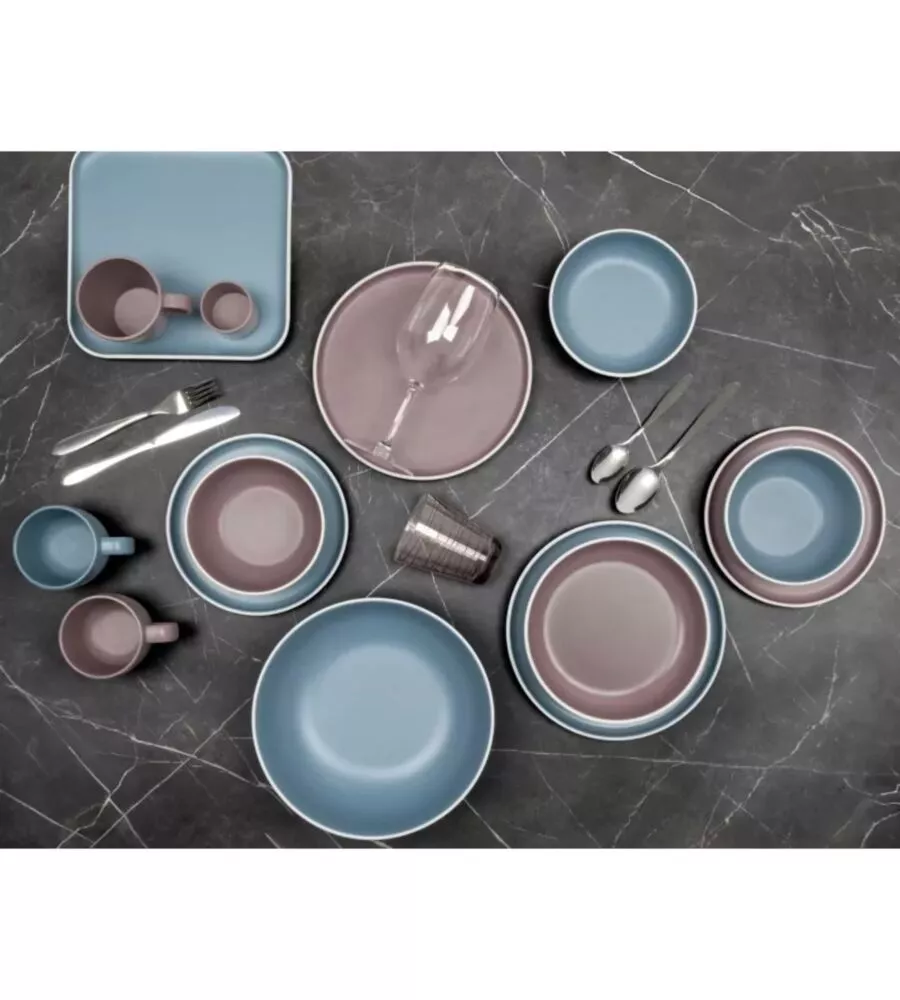 Set 8 stoviglie da campeggio Brunner "Dolomit" in melamina rosa