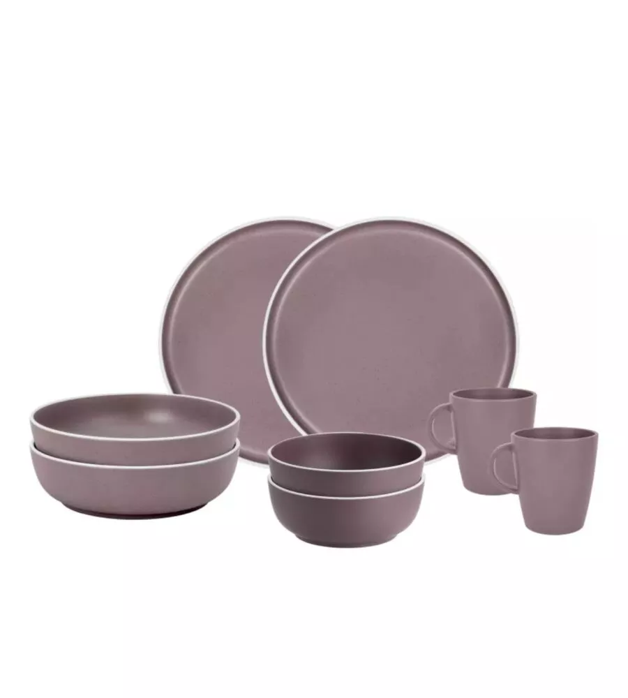 Set 8 stoviglie da campeggio Brunner "Dolomit" in melamina rosa
