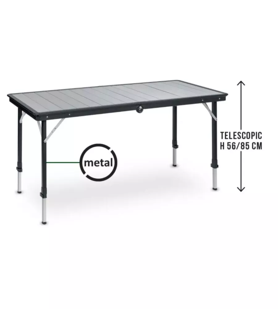 Tavolo pieghevole da campeggio Brunner "Dinemic 6" grigio 143x70x85 cm