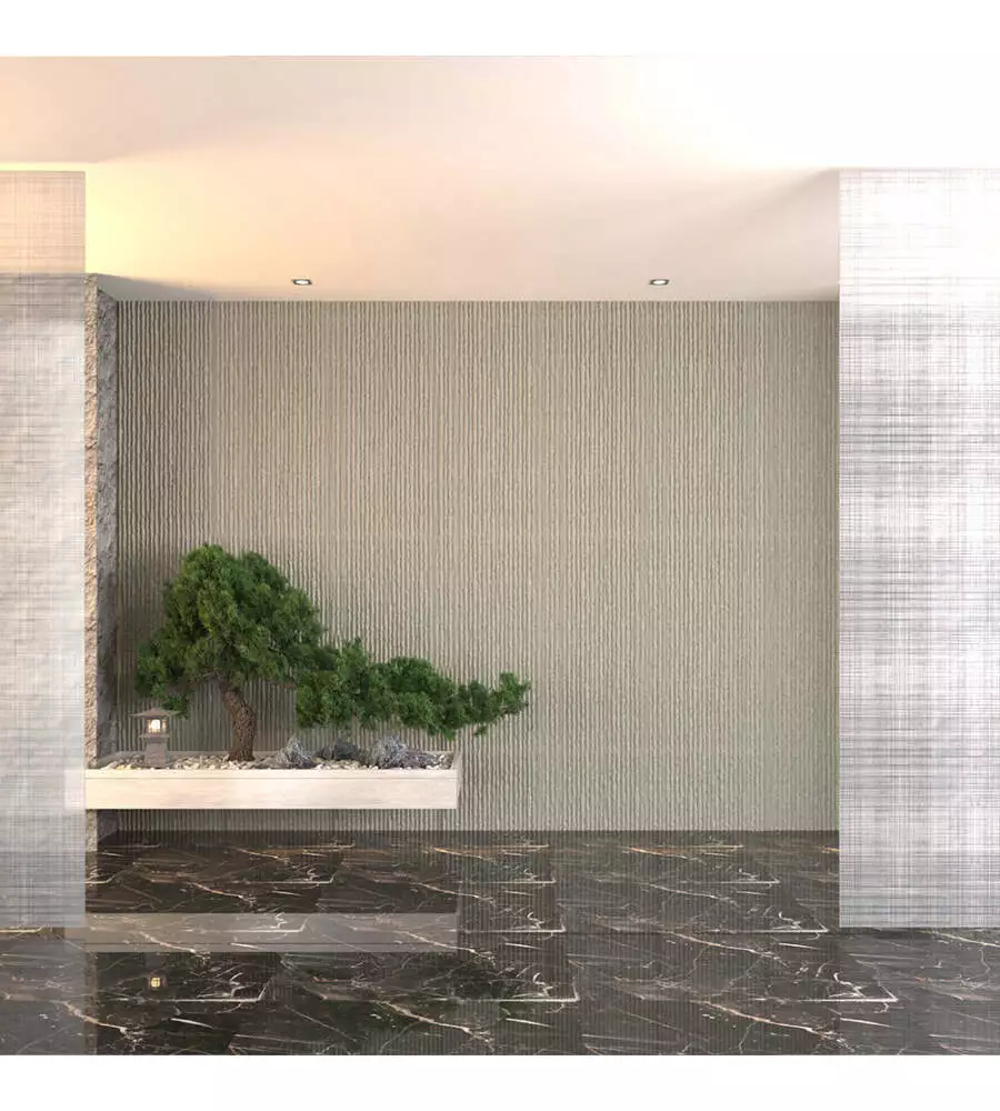 Rivestimento murale fonoisolante Divina Home effetto pietra graffiata grigio roccia 60x2,5x120 cm