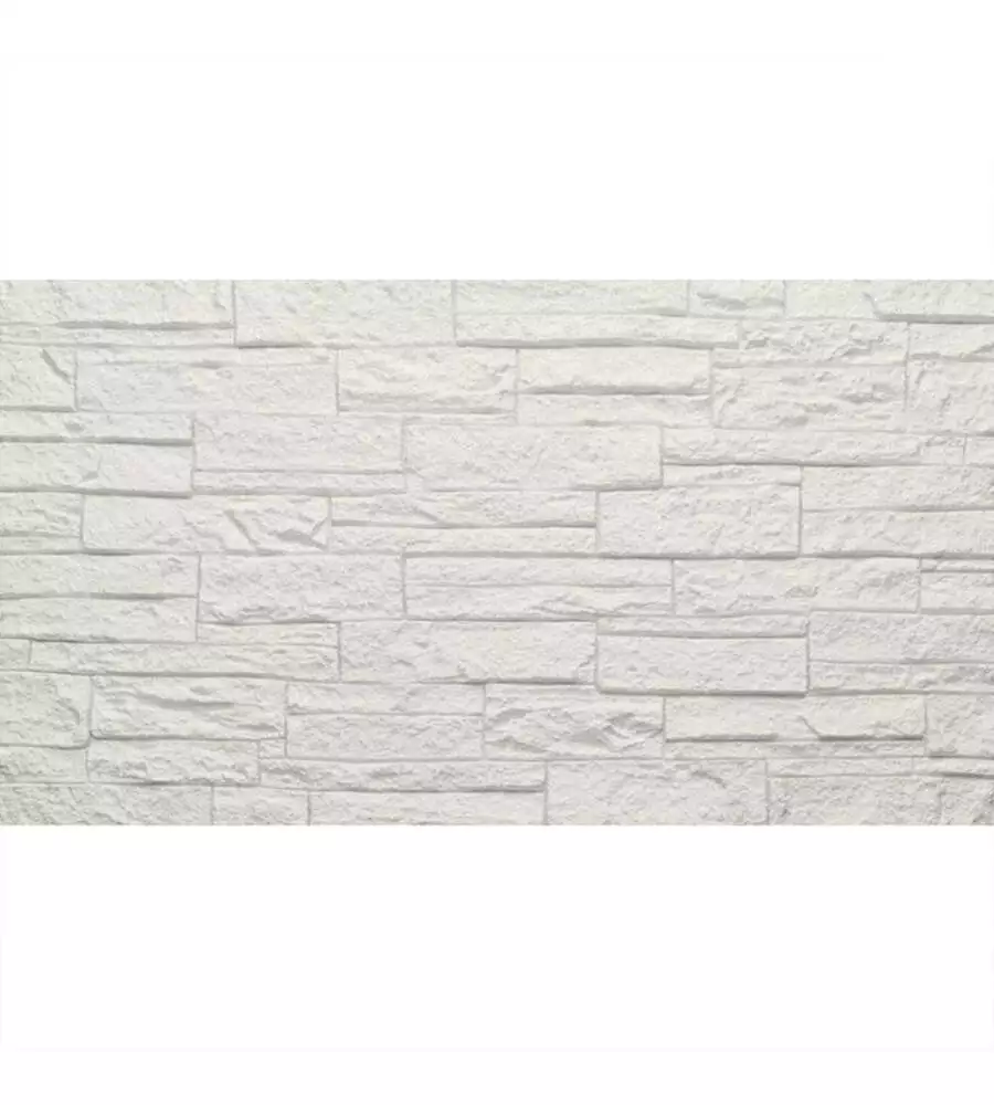 Rivestimento murale fonoisolante Divina Home effetto pietra graffiata quarzite bianco 60x2,5x120 cm