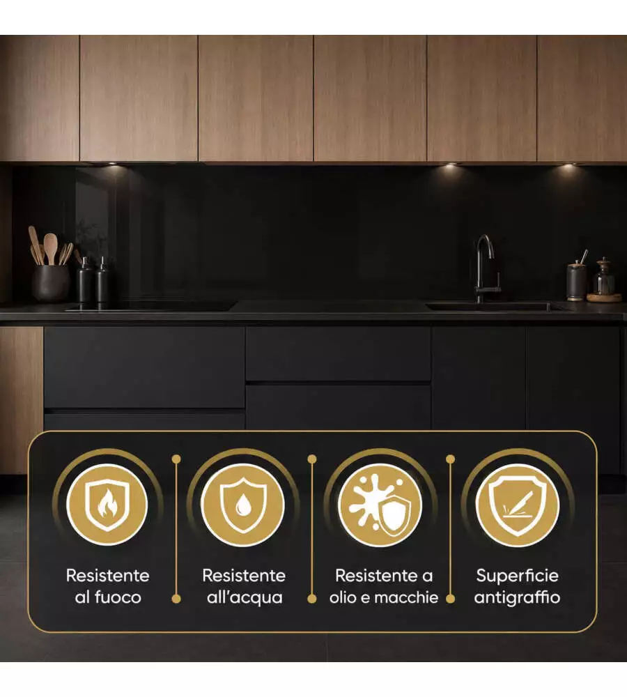 Rivestimento murale decorativo Divina Home effetto nero specchiato 60x0,3x120 cm 6 pezzi