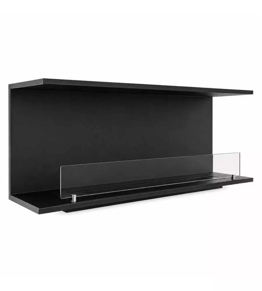 Camino bioetanolo da incasso trifacciale Divina Fire "Giove" in acciaio nero 120x30x50 cm