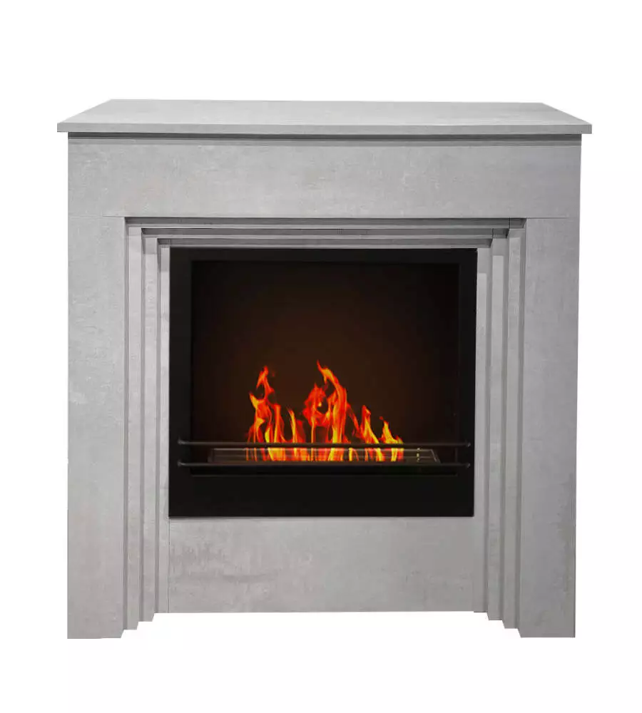 Camino bioetanolo da pavimento Divina Fire "Bellini" effetto cemento 96x35x96 cm