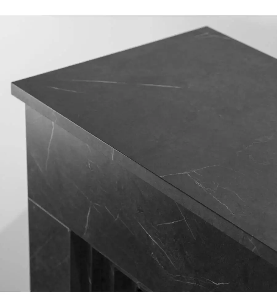 Camino bioetanolo da pavimento Divina Fire "Bellini" effetto marmo nero 96x35x96 cm