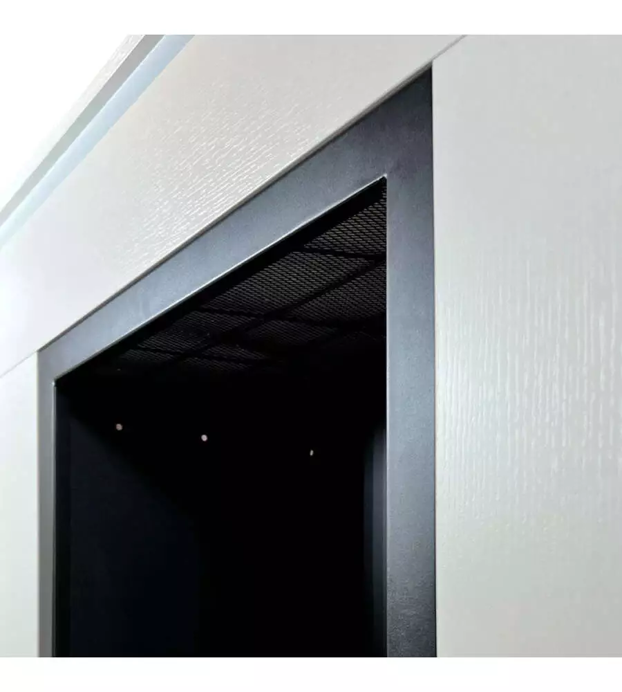 Camino bioetanolo da pavimento Divina Fire "Michelangelo" effetto legno bianco 96x36x90 cm