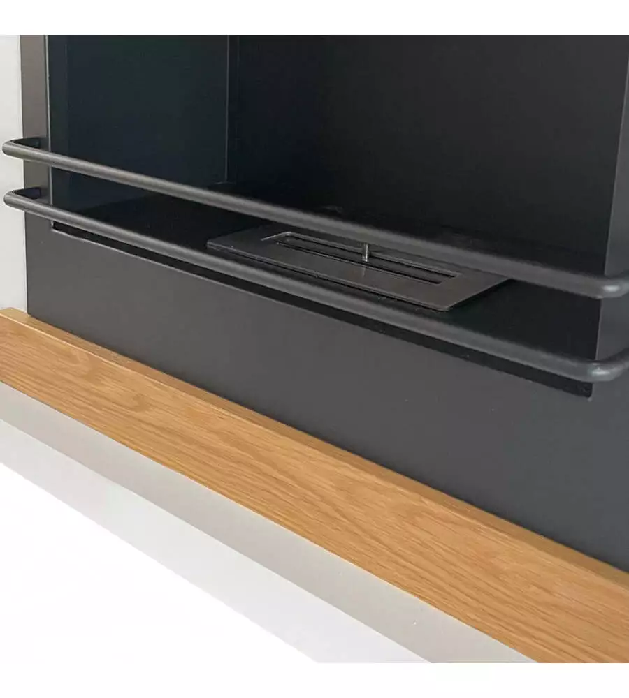 Camino bioetanolo da pavimento Divina Fire "Stoccolma" in legno bianco 75,5x28x70 cm
