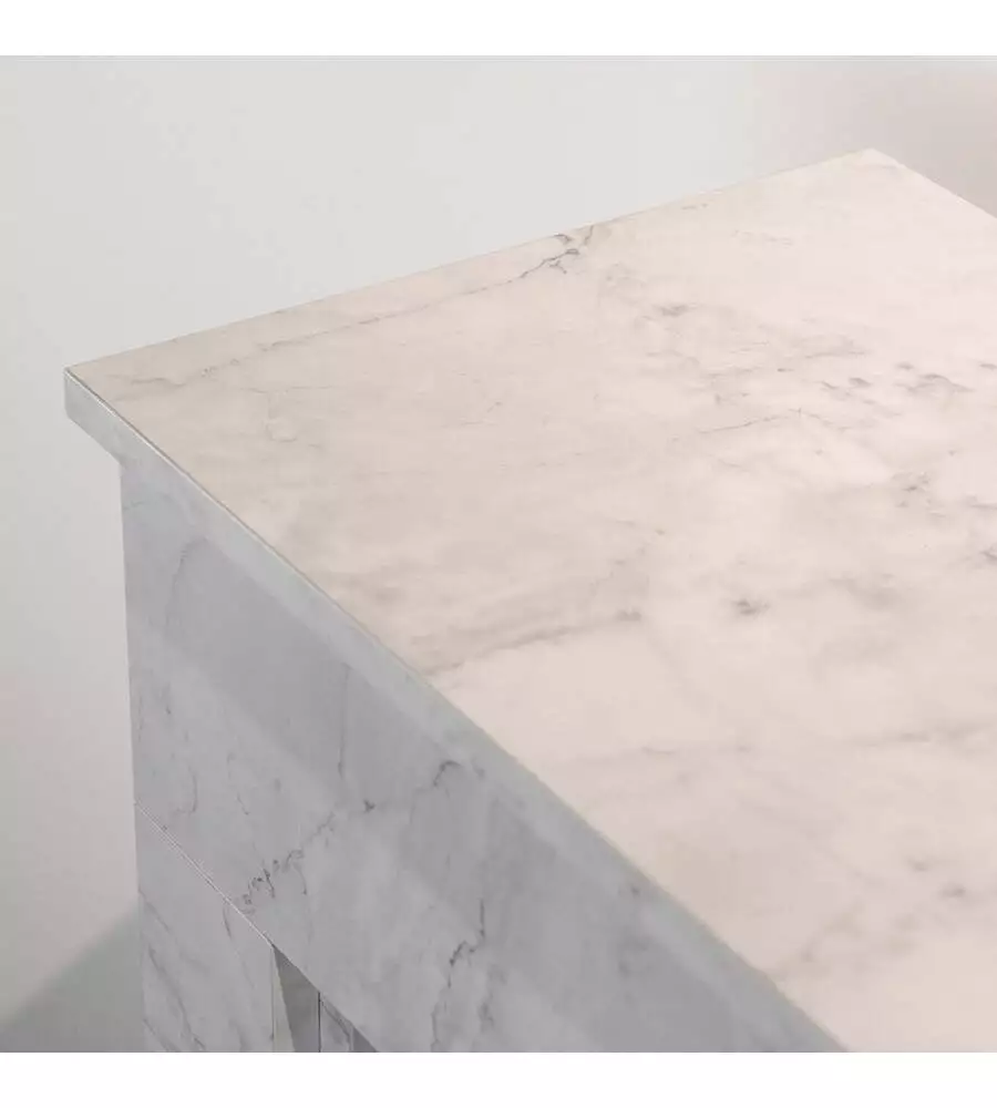 Camino elettrico Divina Fire "Bellini" effetto marmo bianco 96x35x96 cm