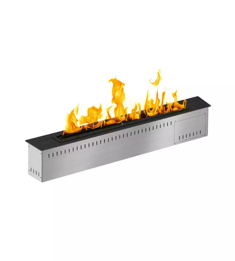 Bruciatore per camino bioetanolo Divina Fire "Smart Slim" in acciaio inox grigio 61x12,8x16,8 cm