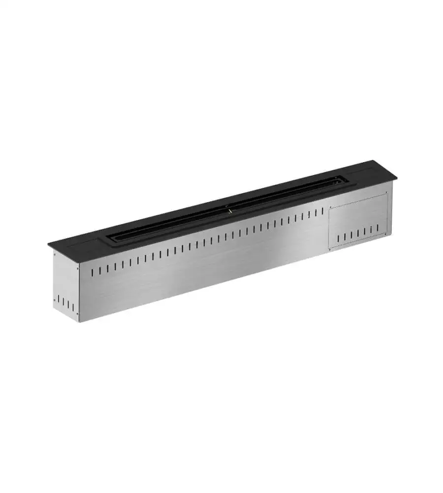 Bruciatore per camino bioetanolo Divina Fire "Smart Slim" in acciaio inox grigio 61x12,8x16,8 cm