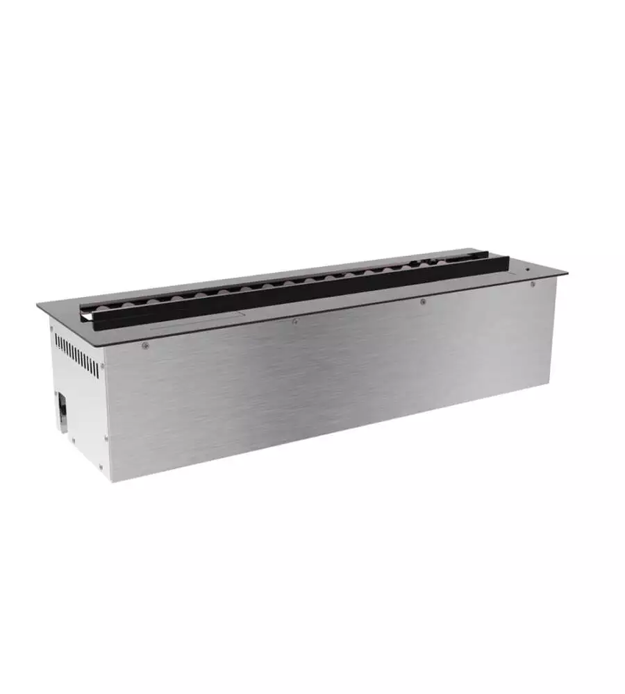 Camino elettrico a vapore acqueo Divina Fire "Vapor3D75" in acciaio grigio 75x22,7x17,8 cm