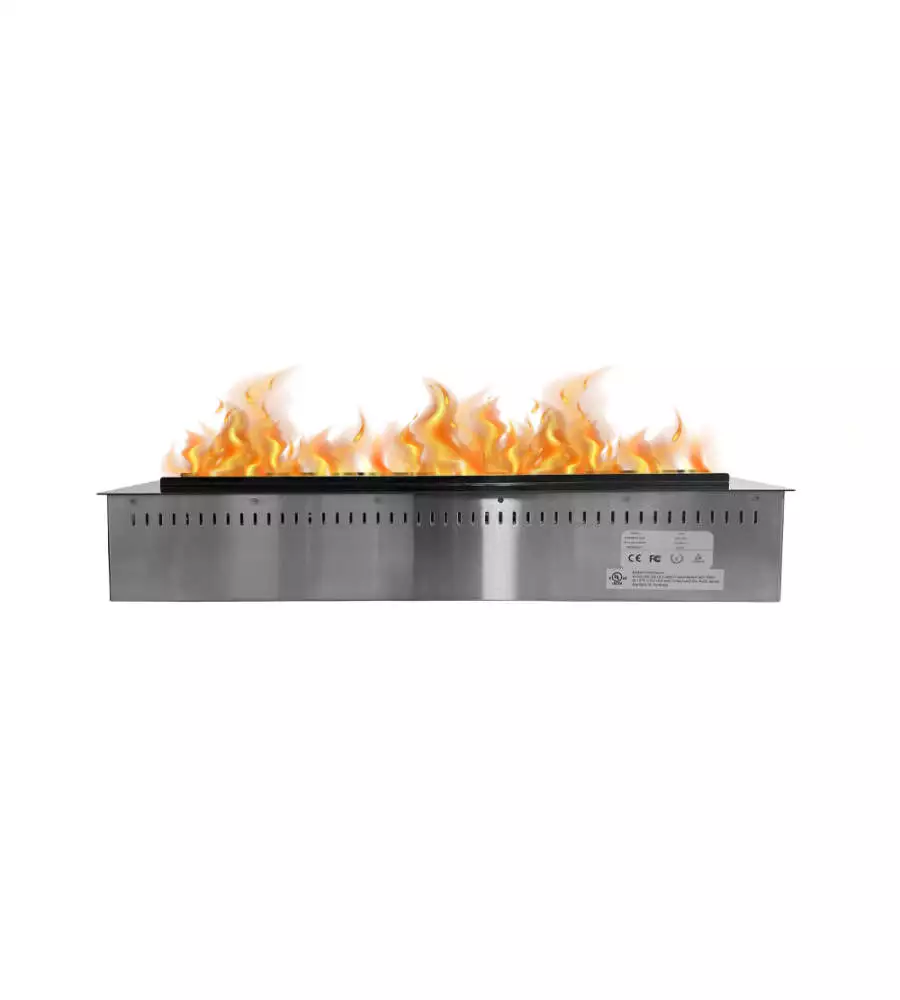 Camino elettrico a vapore acqueo Divina Fire "Vapor3D75" in acciaio grigio 75x22,7x17,8 cm