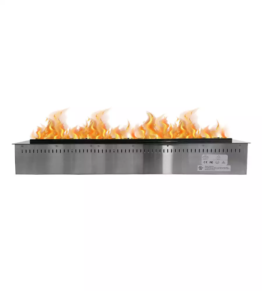 Camino elettrico a vapore acqueo Divina Fire "Vapor3D100" in acciaio grigio 100x22,7x17,8 cm