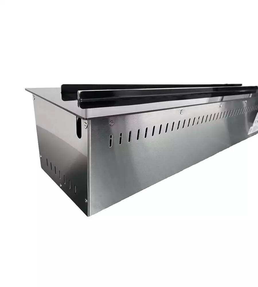 Camino elettrico a vapore acqueo Divina Fire "Vapor3D125" in acciaio grigio 125x22,7x17,8 cm
