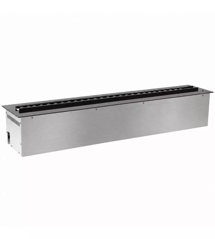 Camino elettrico a vapore acqueo Divina Fire "Vapor3D125" in acciaio grigio 125x22,7x17,8 cm
