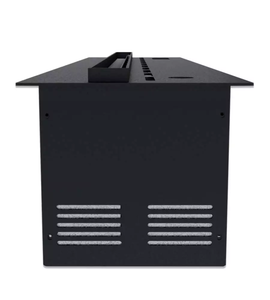 Camino elettrico a vapore acqueo Divina Fire "DFVAPO100" in acciaio nero 100x21,5x24 cm