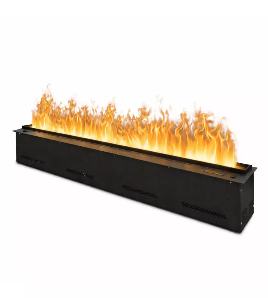 Camino elettrico a vapore acqueo Divina Fire "DFVAPO120" in acciaio nero 120x21,5x24