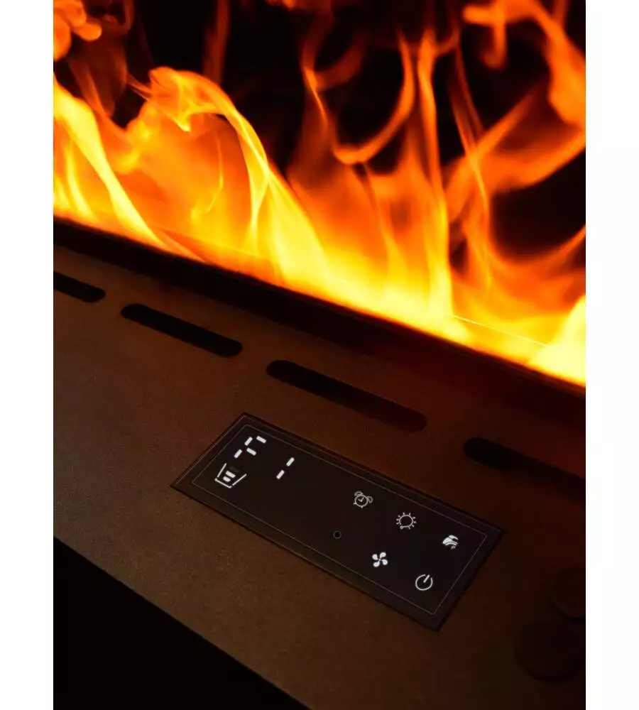 Camino elettrico a vapore acqueo Divina Fire "DFVAPO120" in acciaio nero 120x21,5x24