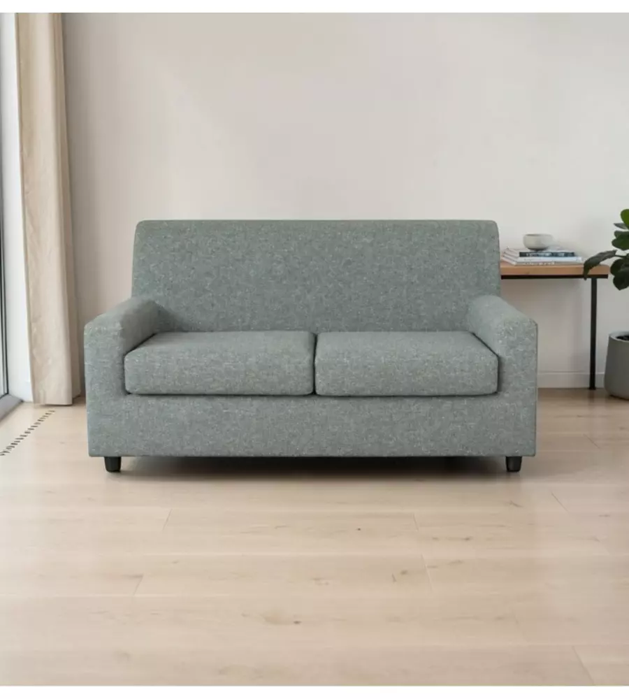 Divano 2 posti BellaHome "Elena" tessuto sfoderabile e antimacchia grigio 137x80x85 cm