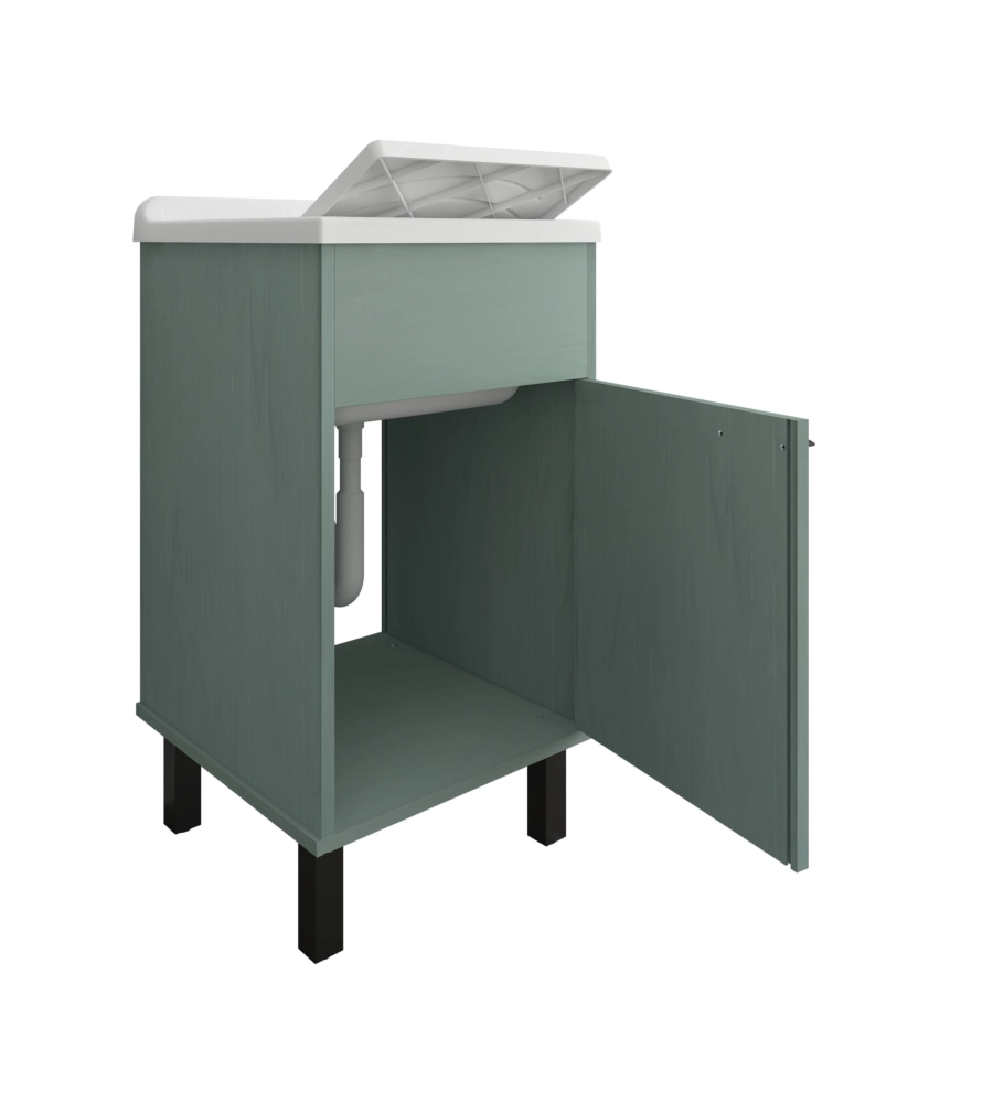 Lavatoio con vasca in polipropilene "Smeraldo" verde scuro 45x50x85 cm