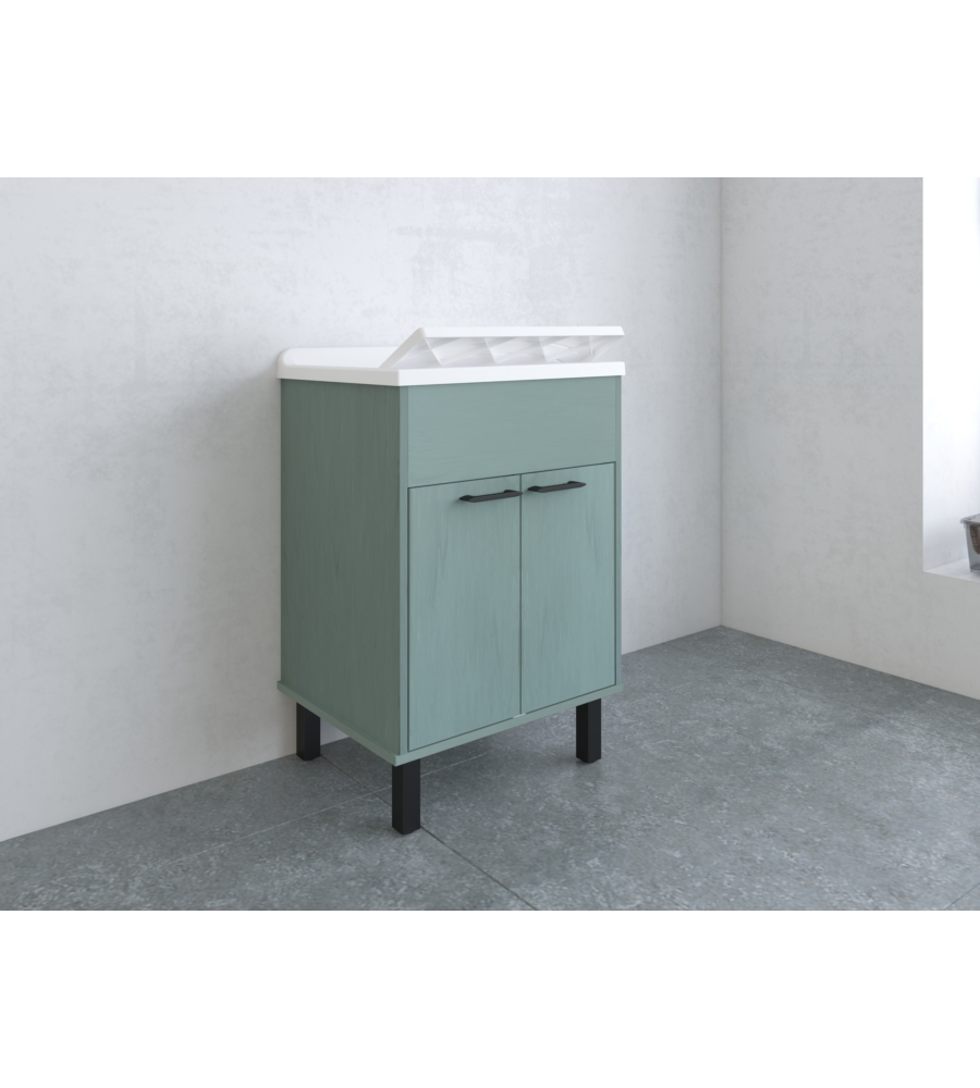 Lavatoio con vasca in polipropilene "Smeraldo" verde scuro 60x50x85 cm