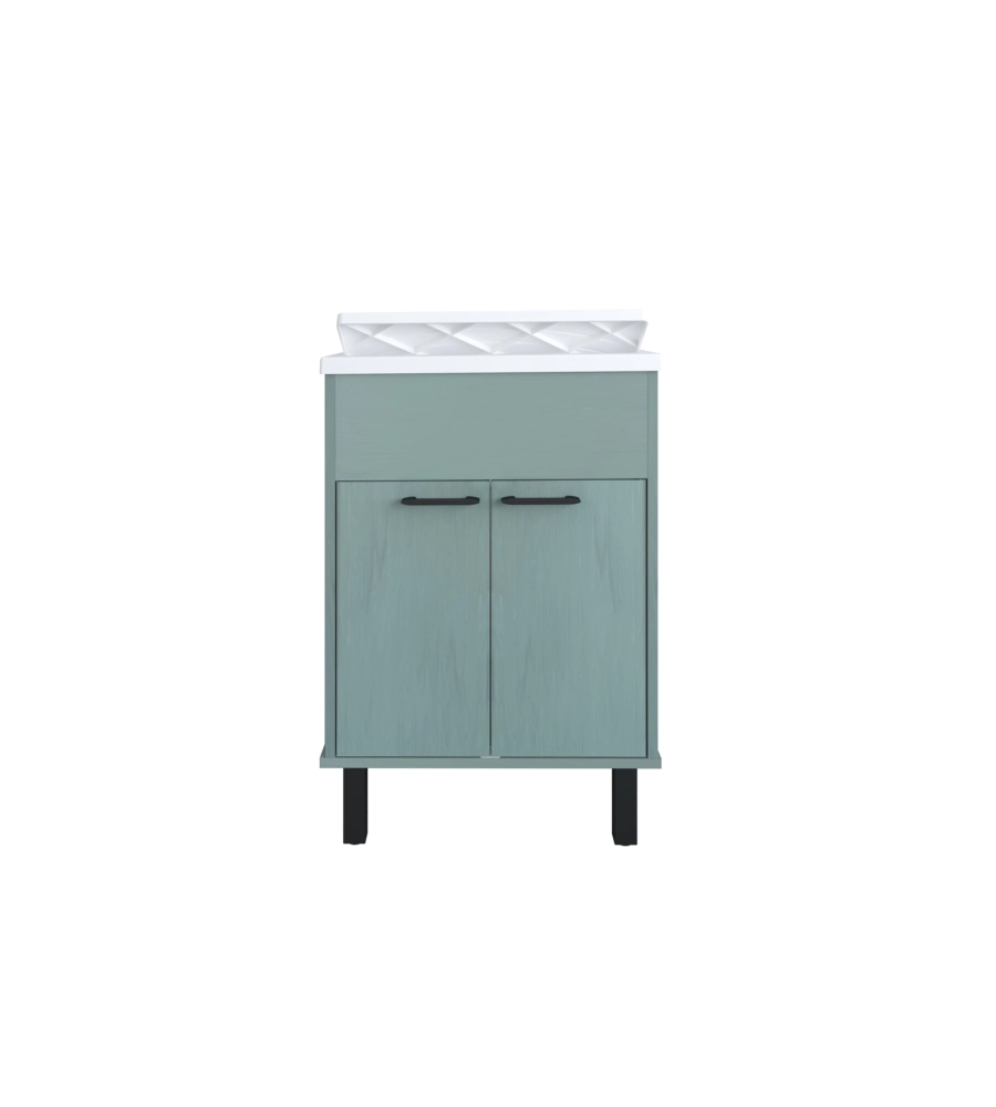 Lavatoio con vasca in polipropilene "Smeraldo" verde scuro 60x50x85 cm