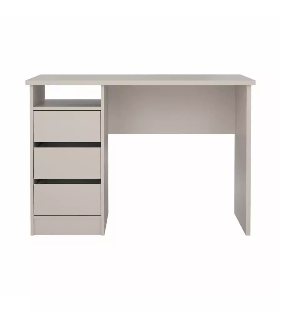 Scrivania con 3 cassetti beige 110x48,5x76 cm