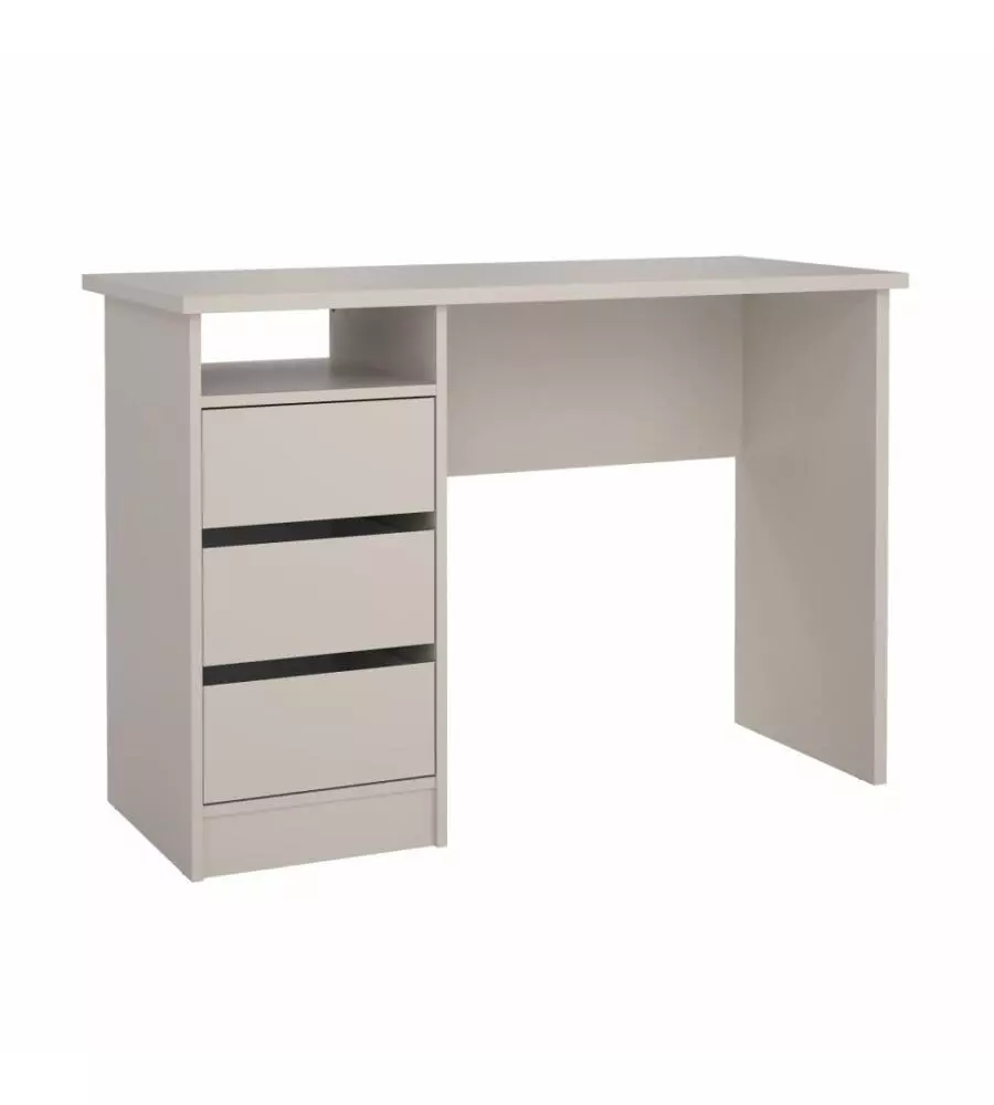 Scrivania con 3 cassetti beige 110x48,5x76 cm