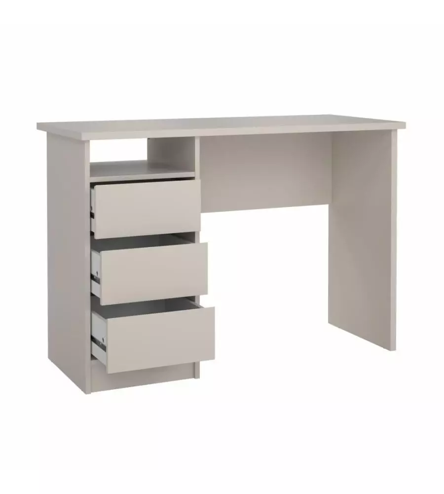 Scrivania con 3 cassetti beige 110x48,5x76 cm